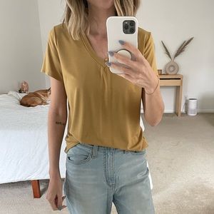Böhme Mustard V Neck T Shirt